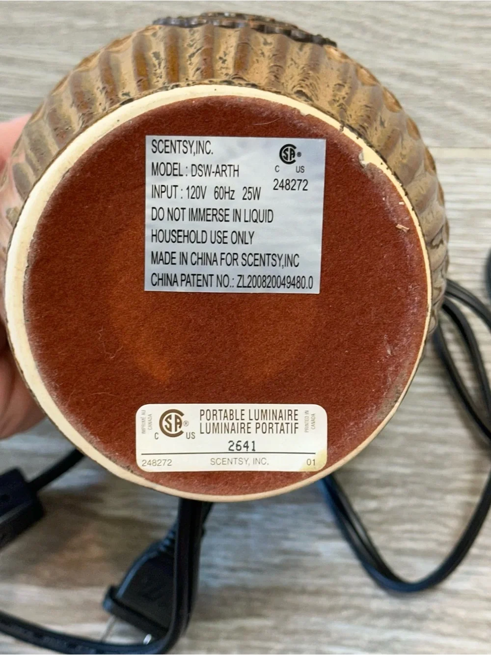 SCENTSY Arthur Full Size Ceramic Electric Wax Warmer Retired Imperial Line Works